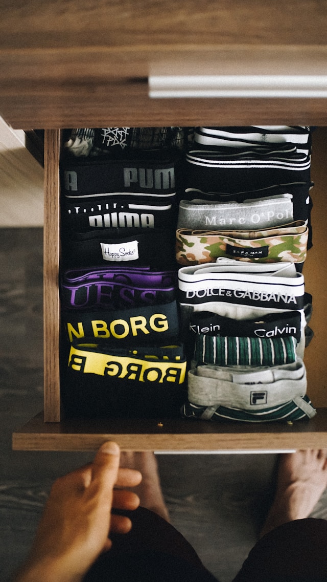 Drawer full of men's underwear