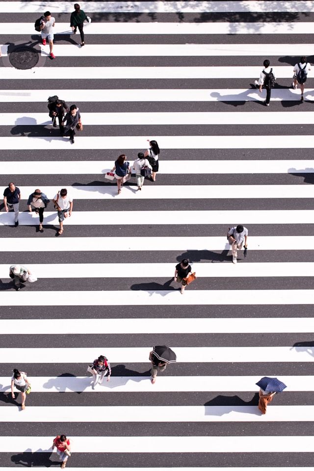 People crossing street